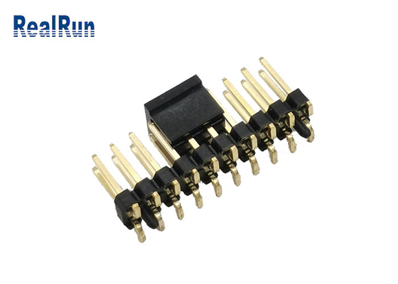 Schwarzes 2,54 Quadrat Pin Male Plug des Millimeter-Titel-Verbindungsstück-PA6T 2 der Reihen-SMD