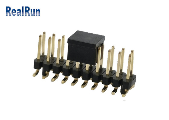 Schwarzes 2,54 Quadrat Pin Male Plug des Millimeter-Titel-Verbindungsstück-PA6T 2 der Reihen-SMD