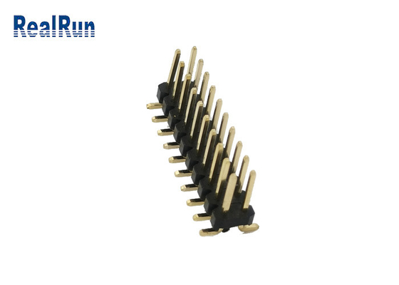 Schwarzes 2,54 Quadrat Pin Male Plug des Millimeter-Titel-Verbindungsstück-PA6T 2 der Reihen-SMD