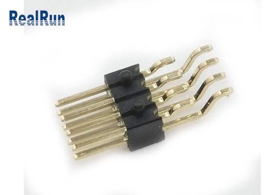 Rechtwinkliges Messinggoldverbindungsstück SMTs Pin Header 2x4P mit männlicher Neigung Posten-PWBs Brett-1,27