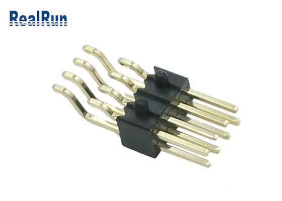 Rechtwinkliges Messinggoldverbindungsstück SMTs Pin Header 2x4P mit männlicher Neigung Posten-PWBs Brett-1,27