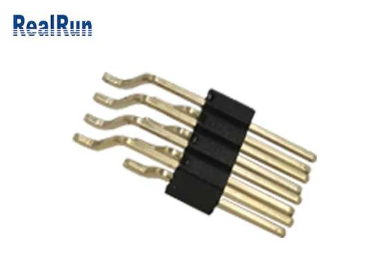 Rechtwinkliges Messinggoldverbindungsstück SMTs Pin Header 2x4P mit männlicher Neigung Posten-PWBs Brett-1,27