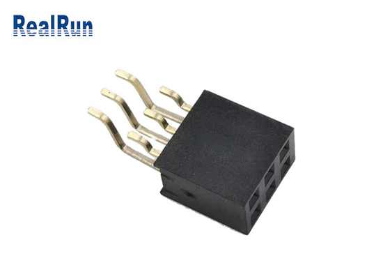 Gestempeltes Messinggold Pin Female Socket Headers SMT des Anschluss-2x3p des Gesamt6 überzog PA6T