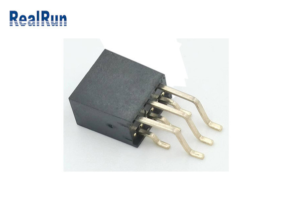 Gestempeltes Messinggold Pin Female Socket Headers SMT des Anschluss-2x3p des Gesamt6 überzog PA6T