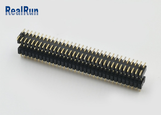 Mann 2X33p des PA6T-Goldblitz-1.0mm Pin Header Connector SMT mit Posten-Doppelschicht-Plastik