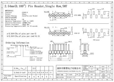 PA6T SMT Pin Header Connector DC 500V bis Loch UL 94V-0