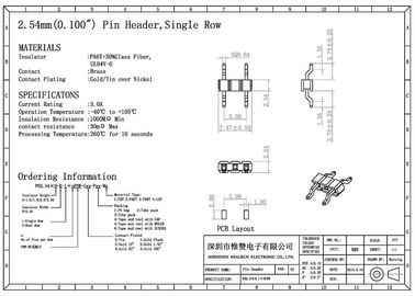 PA6T horizontaler Pin Header Connector Double 3P feuerfester SGS 3A DC500V