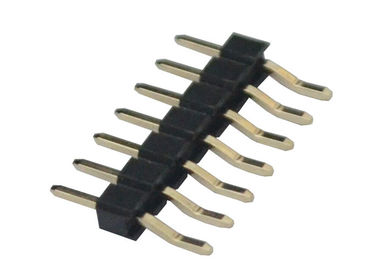 Quadratisches einzelnes Reihe 7 Neigungs-Verbindungsstück-horizontale Art des Pin-Titel-Schwarz-2,54