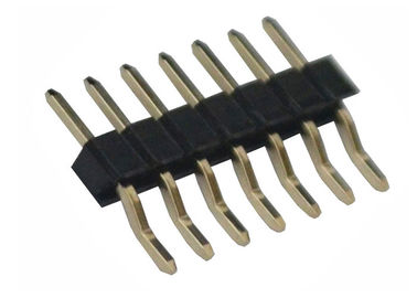 Quadratisches einzelnes Reihe 7 Neigungs-Verbindungsstück-horizontale Art des Pin-Titel-Schwarz-2,54