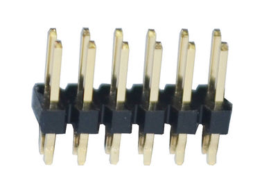 Messing-PA6T Neigung 12P ISO9001 Pin Header Connectors 2.54mm BAD 500VAC