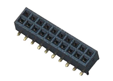 Zwei Reihe 22 Pin weibliche Neigung SMT-Art Schwarz-Farbe des Titel-Verbindungsstück-1.27mm