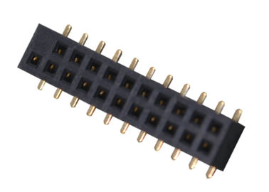 Zwei Reihe 22 Pin weibliche Neigung SMT-Art Schwarz-Farbe des Titel-Verbindungsstück-1.27mm