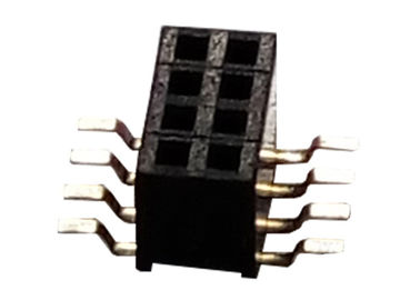 Weibliches Titel-Verbindungsstück mit 8 Pin 1.27mm x 3.4mm einzelne Reihe SMT-Art Schwarzes