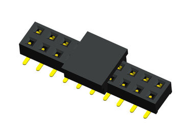 20 Pin schwarze weibliche Neigung der Titel-Verbindungsstück-Doppelt-Reihen-2.0mm mit KAPPE