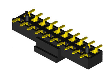 20 Pin schwarze weibliche Neigung der Titel-Verbindungsstück-Doppelt-Reihen-2.0mm mit KAPPE