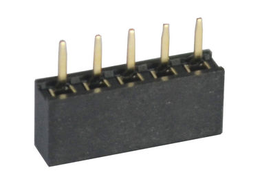 2mm Neigungs-weibliche Titel-Verbindungsstück-einzelne Reihe 5 schwarze gerade Art Pin