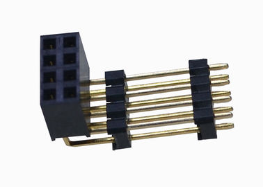 2.54mm Plastik rechtwinkliger weiblicher Titel-Doppelreihe Pin-Verbindungsstück-drei