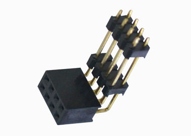 2.54mm Plastik rechtwinkliger weiblicher Titel-Doppelreihe Pin-Verbindungsstück-drei