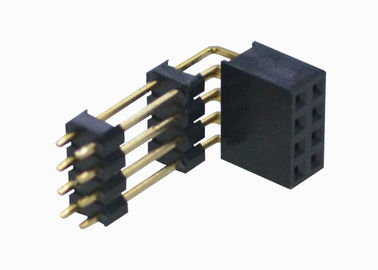 2.54mm Plastik rechtwinkliger weiblicher Titel-Doppelreihe Pin-Verbindungsstück-drei