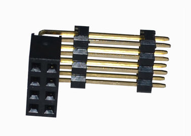 2.54mm Plastik rechtwinkliger weiblicher Titel-Doppelreihe Pin-Verbindungsstück-drei