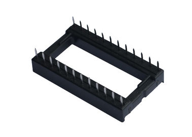 Schwarze IC-Sockel BAD quadratisches Loch-Reihe von Neigung 15.24mm PWB-Leiterplatten-Verbinder