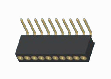 16 Pin schwarze runde weibliche einzelne Reihe des Titel-Verbindungsstück-1.27mm rechtwinklig