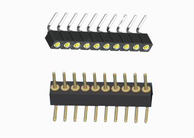 16 Pin schwarze runde weibliche einzelne Reihe des Titel-Verbindungsstück-1.27mm rechtwinklig