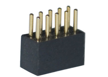 Gerade schwarze runde Doppelreihe des Frau Pin-Titel-Verbindungsstück-1.27mm 180 Grad
