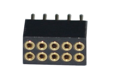 Gerade schwarze runde Doppelreihe des Frau Pin-Titel-Verbindungsstück-1.27mm 180 Grad