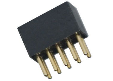 Gerade schwarze runde Doppelreihe des Frau Pin-Titel-Verbindungsstück-1.27mm 180 Grad
