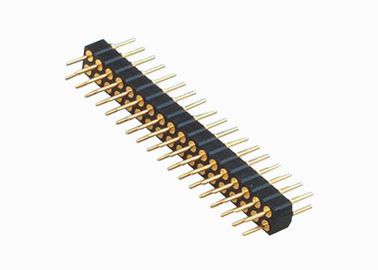 Neigungs-Doppelreihen-Messingkontakt-Material PWB-Verbindungsstücke BAD männliche runde Frau Pin-Titel-2.0mm