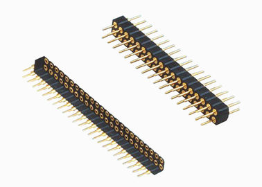 Neigungs-Doppelreihen-Messingkontakt-Material PWB-Verbindungsstücke BAD männliche runde Frau Pin-Titel-2.0mm
