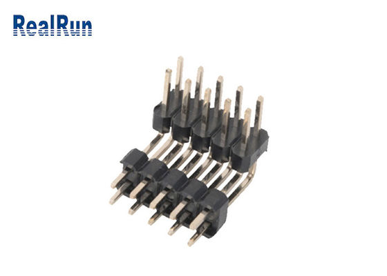 Reihen-Titel-Verbindungsstück PA6T PBT LCP Messing-Pin Header 10P DC500V zwei