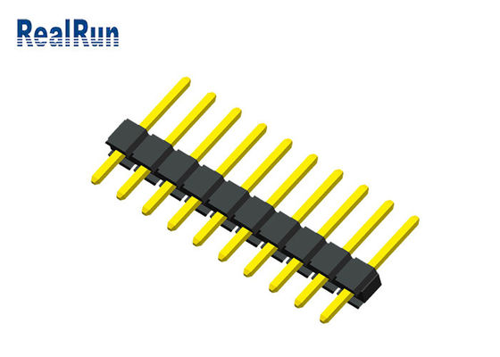 Reihen-Pin Header PA6T PBT 1x10P UL94V-0 einzelner PWB-Leiterplatten-Verbinder