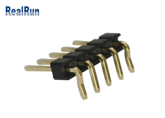 einzelne Reihe rechtwinkliges UL94V-0 3A 5P PA6T PBT LCP SMT Pin Header 2.54mm