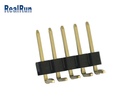 einzelne Reihe rechtwinkliges UL94V-0 3A 5P PA6T PBT LCP SMT Pin Header 2.54mm