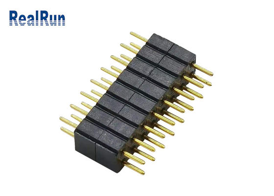2.0mm LCP PBT PA6T Doppelt-Reihe PPS Runden-Pin Header Dip Connectors 16P
