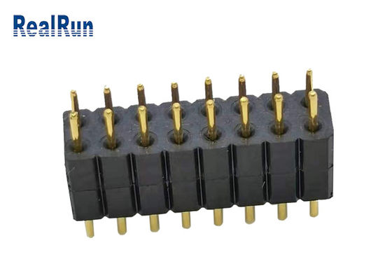 2.0mm LCP PBT PA6T Doppelt-Reihe PPS Runden-Pin Header Dip Connectors 16P