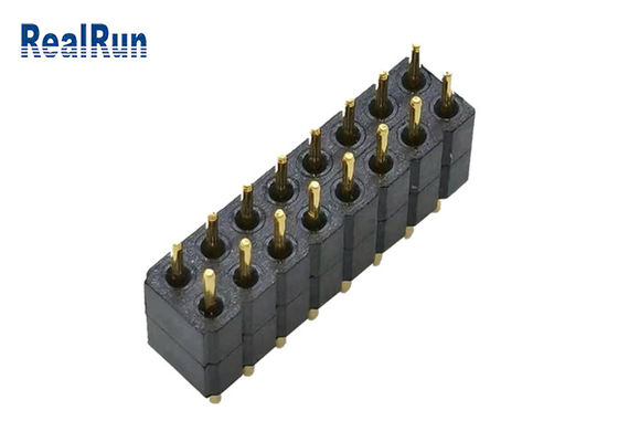 2.0mm LCP PBT PA6T Doppelt-Reihe PPS Runden-Pin Header Dip Connectors 16P