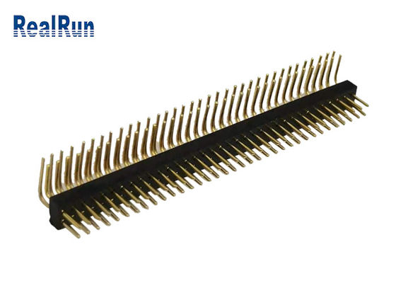 Runde weibliches Pin Header Right Angle UL94V-0 ISO9001 2*35P CuZn38Pb2