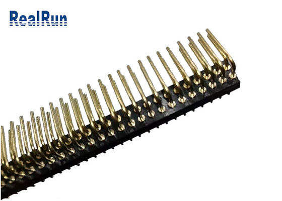 Runde weibliches Pin Header Right Angle UL94V-0 ISO9001 2*35P CuZn38Pb2