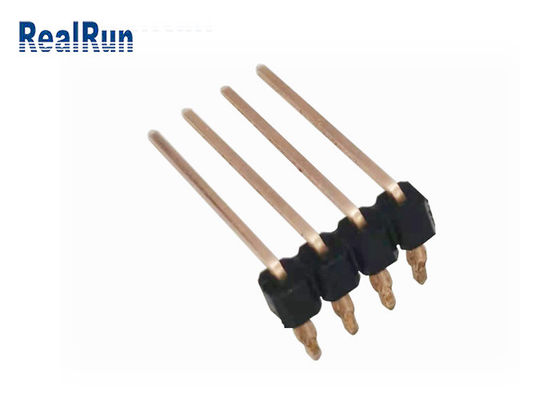 Reihen-Pin Headers 90° PA6T 4P einzelnes Biegung UL94V-0 Einpress-Verbindungsstück PWBs THT