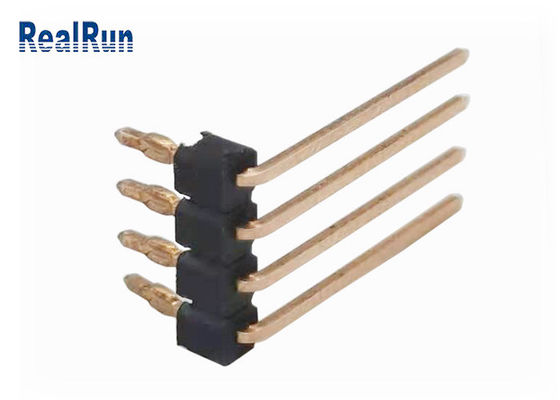 Reihen-Pin Headers 90° PA6T 4P einzelnes Biegung UL94V-0 Einpress-Verbindungsstück PWBs THT