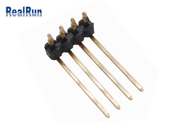 Reihen-Pin Headers 90° PA6T 4P einzelnes Biegung UL94V-0 Einpress-Verbindungsstück PWBs THT