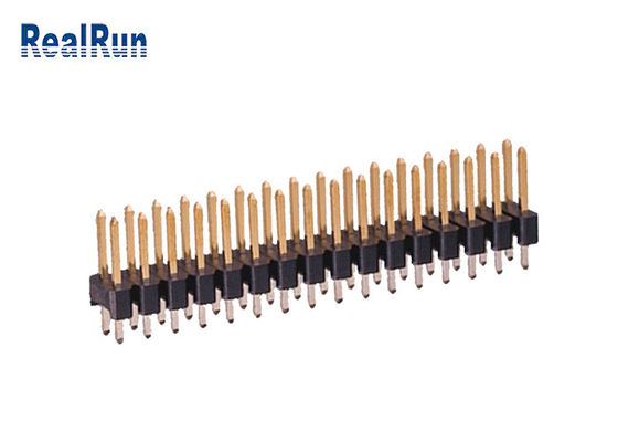 Messing-gerade Pin Header Connector 2.54mm Reihe PA6T 180° Doppelt-UL94V-0