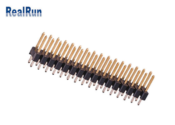 Messing-gerade Pin Header Connector 2.54mm Reihe PA6T 180° Doppelt-UL94V-0