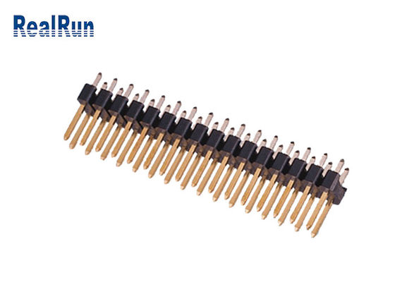 Messing-gerade Pin Header Connector 2.54mm Reihe PA6T 180° Doppelt-UL94V-0