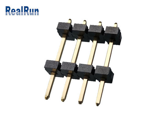 REIHEN-Titel-Verbindungsstück UL94V-0 PBT LCP Messing-Pin Header Connector 1*4P Doppel