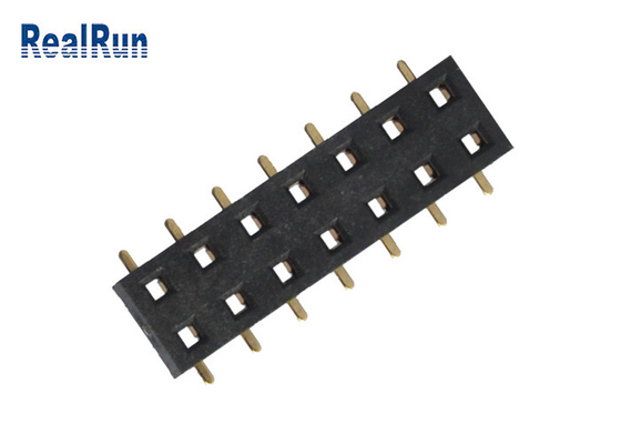 Messing-weibliches Titel-Verbindungsstück 2×7 SMT H3.5 500VAC PA6T mit Posten-Kappe