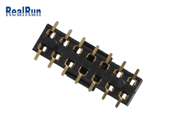 Messing-weibliches Titel-Verbindungsstück 2×7 SMT H3.5 500VAC PA6T mit Posten-Kappe